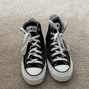 Stussy Converse Classic Black and White High-Tops
